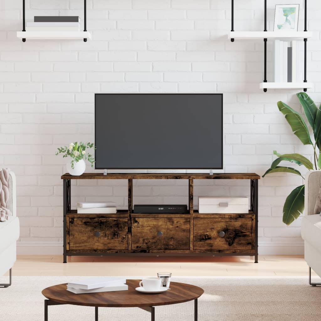 Έπιπλο Τηλεόρασης Καπνιστή Δρυς 102x33x45 εκ. Επεξ. Ξύλο/Σίδερο