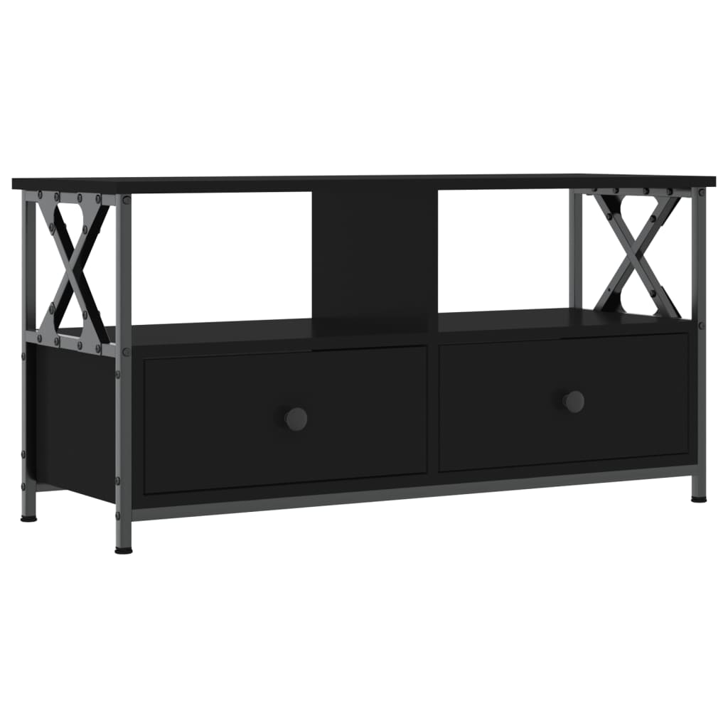 Έπιπλο Τηλεόρασης Μαύρο 90 x 33 x 45 εκ. Επεξεργ. Ξύλο / Σίδερο