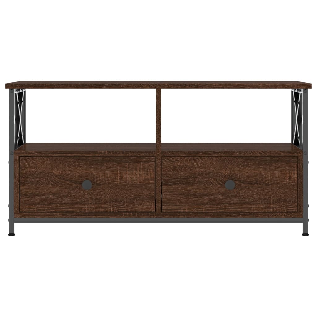 Έπιπλο Τηλεόρασης Καφέ Δρυς 90x33x45 εκ. Επεξ. Ξύλο/Σίδερο - Pakobazaar