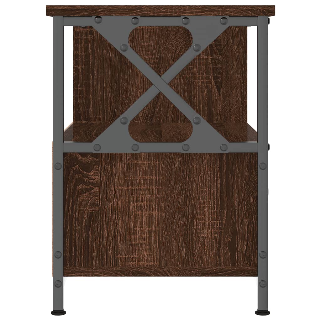 Έπιπλο Τηλεόρασης Καφέ Δρυς 90x33x45 εκ. Επεξ. Ξύλο/Σίδερο - Pakobazaar