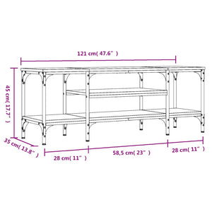 Έπιπλο Τηλεόρασης Μαύρο 121 x 35 x 45 εκ. Επεξεργ. Ξύλο/Σίδερο