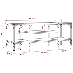 Έπιπλο Τηλεόρασης Sonoma Δρυς 121x35x45 εκ. Επεξ. Ξύλο/Σίδερο