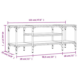 Έπιπλο Τηλεόρασης Καπνιστή Δρυς 121x35x45 εκ. Επεξ. Ξύλο/Σίδερο