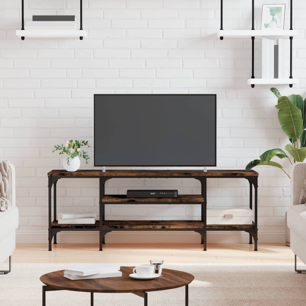 Έπιπλο Τηλεόρασης Καπνιστή Δρυς 121x35x45 εκ. Επεξ. Ξύλο/Σίδερο