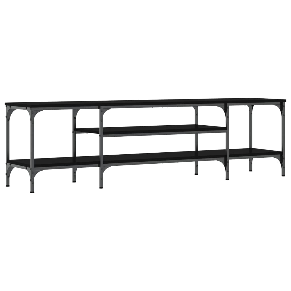 Έπιπλο Τηλεόρασης Μαύρο 161x35x45 εκ. Επεξεργασμένο Ξύλο/Σίδερο
