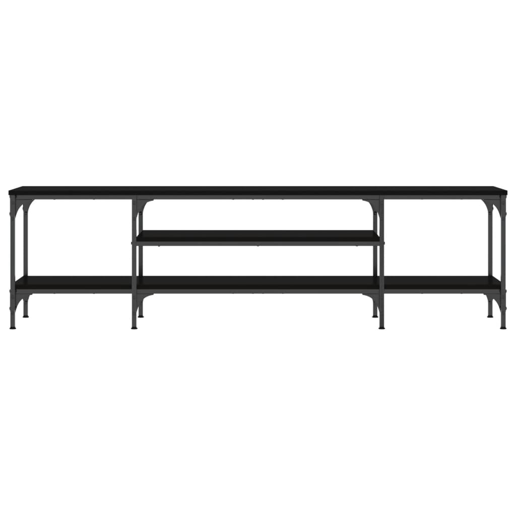 Έπιπλο Τηλεόρασης Μαύρο 161x35x45 εκ. Επεξεργασμένο Ξύλο/Σίδερο