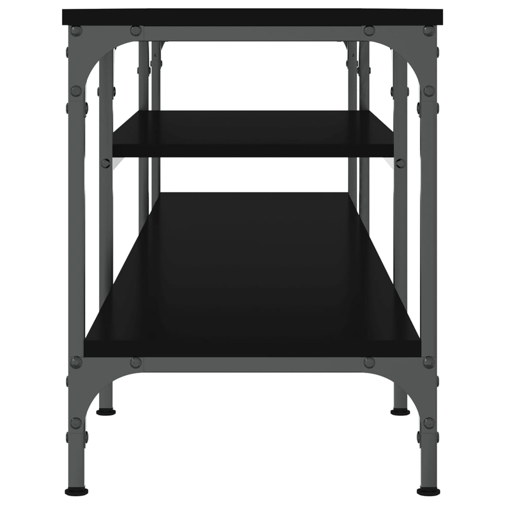 Έπιπλο Τηλεόρασης Μαύρο 161x35x45 εκ. Επεξεργασμένο Ξύλο/Σίδερο