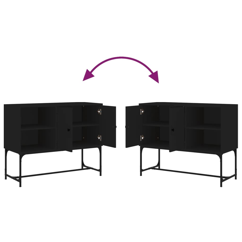 Μπουφές Μαύρος 100 x 40 x 79,5 εκ. από Επεξεργασμένο Ξύλο - Pakobazaar