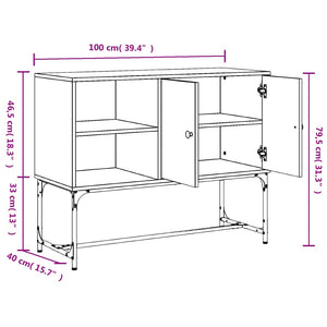 Ντουλάπι Γκρι Sonoma 100x40x79,5 εκ. από Επεξεργασμένο Ξύλο