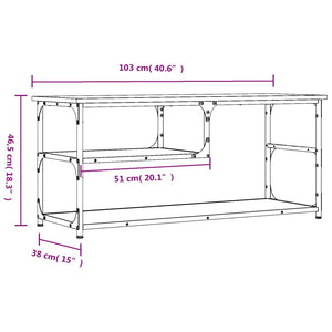 Έπιπλο Τηλεόρασης Καφέ Δρυς 103x38x46,5 εκ Επεξ. Ξύλο & Ατσάλι