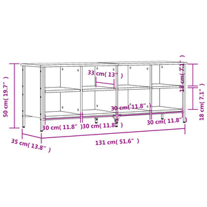 Παπουτσοθήκη Καφέ Δρυς 131 x 35 x 50 εκ. από Επεξεργασμένο Ξύλο