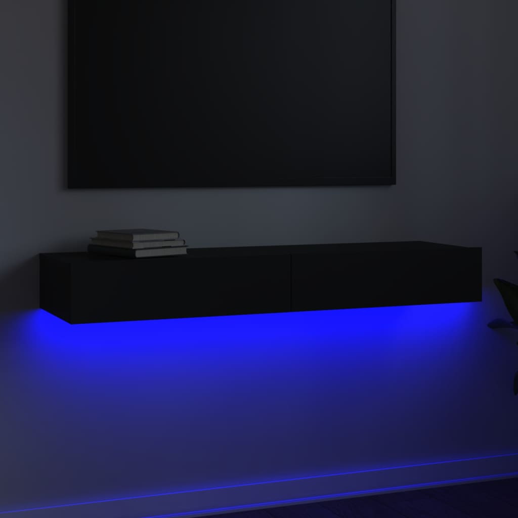 Έπιπλο Τηλεόρασης με LED Μαύρο 120x35x15,5 εκ.