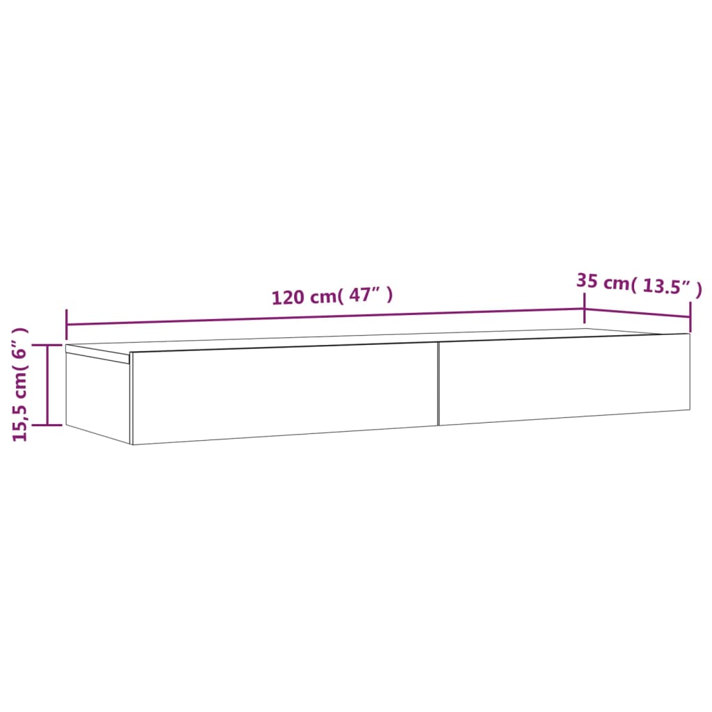 Έπιπλο Τηλεόρασης με LED Μαύρο 120x35x15,5 εκ.