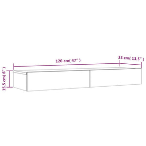 Έπιπλο Τηλεόρασης με LED Μαύρο 120x35x15,5 εκ.