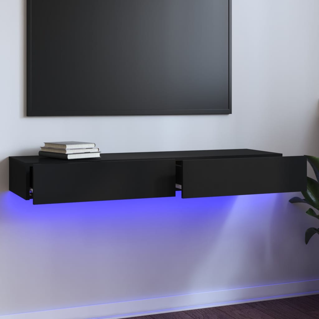 Έπιπλο Τηλεόρασης με LED Μαύρο 120x35x15,5 εκ.