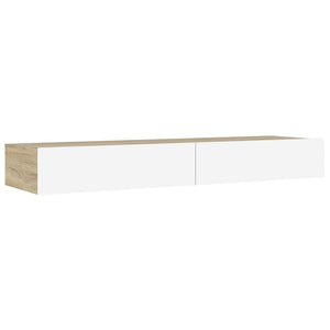 Έπιπλο Τηλεόρασης με LED Λευκό/Sonoma Δρυς 120 x 35 x 15,5 εκ.
