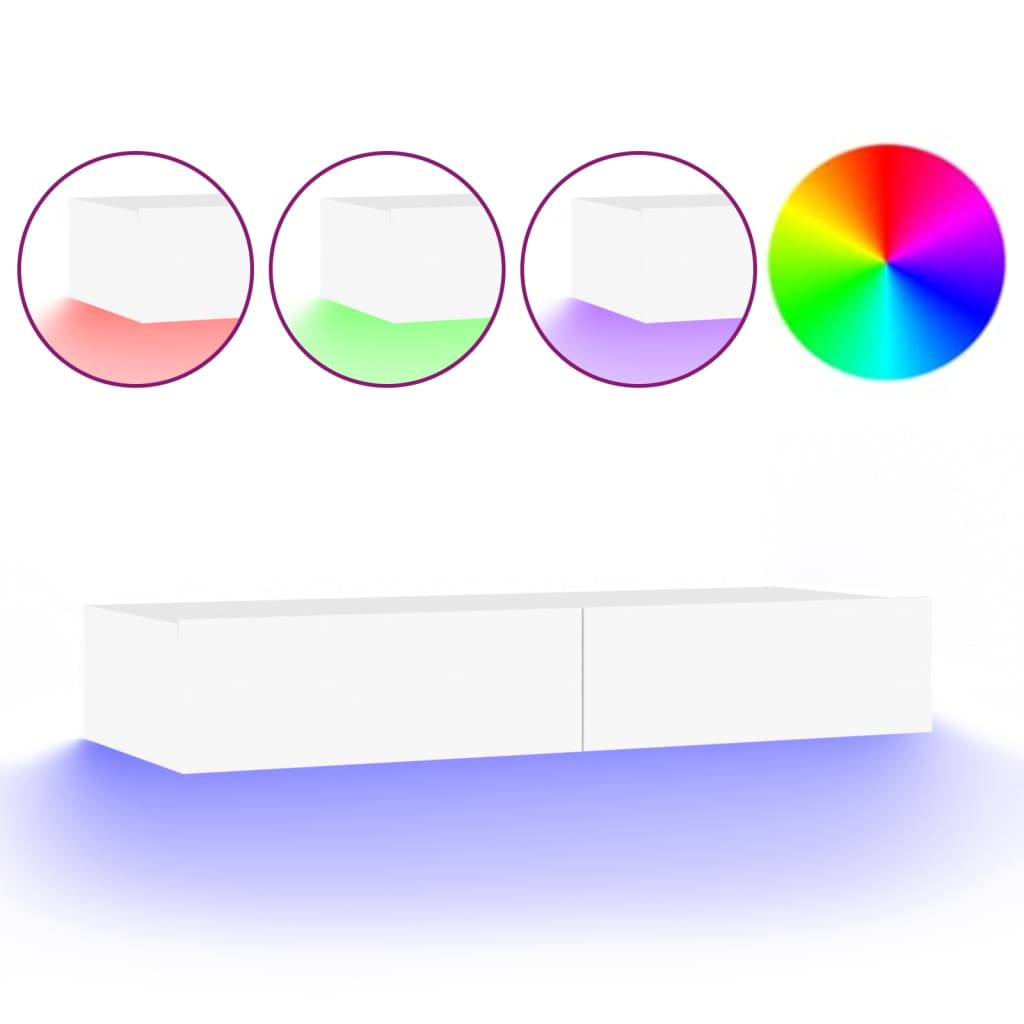 Έπιπλο Τηλεόρασης με LED Λευκό 90x35x15,5 εκ. - Pakobazaar