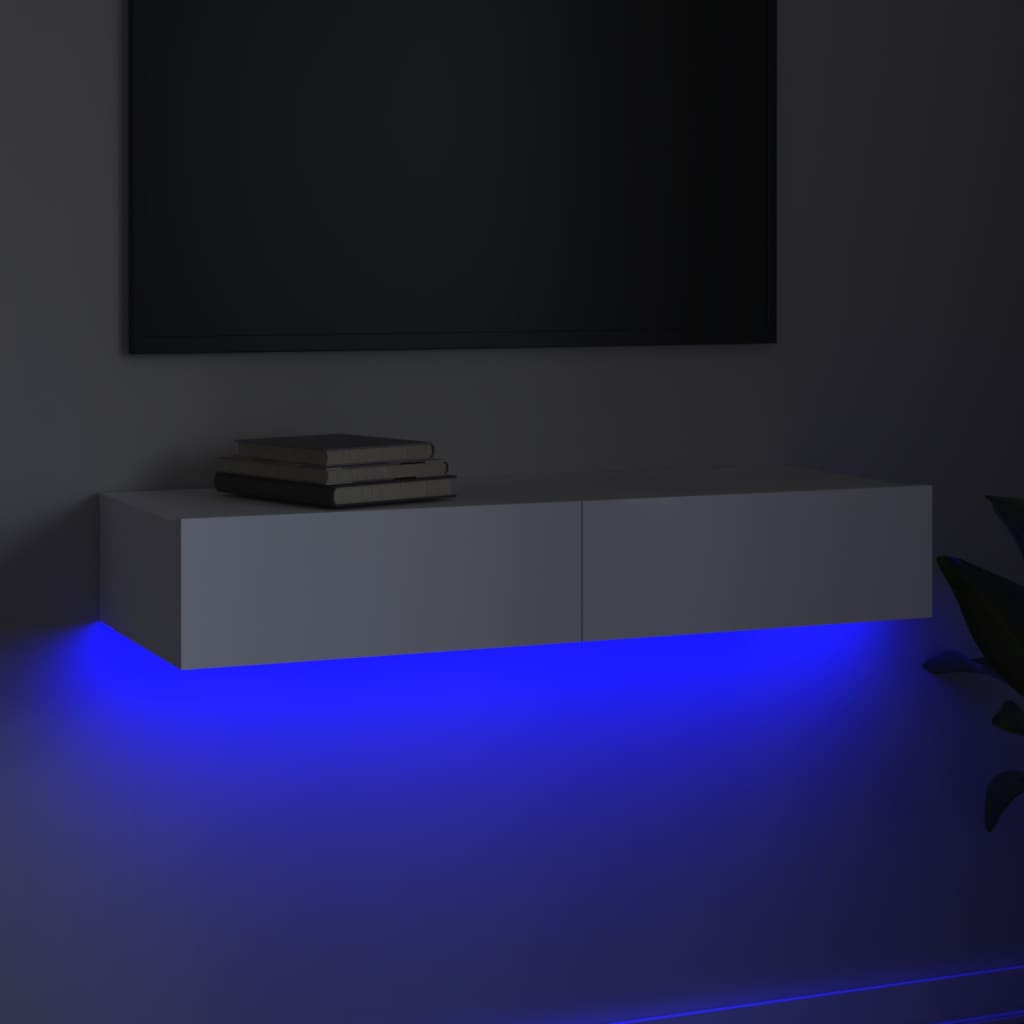 Έπιπλο Τηλεόρασης με LED Λευκό 90x35x15,5 εκ. - Pakobazaar
