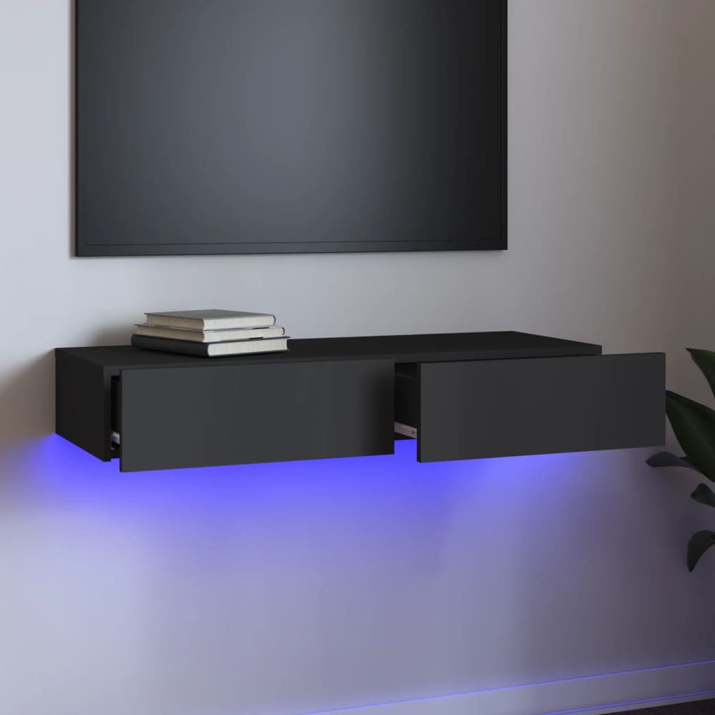 Έπιπλο Τηλεόρασης με LED Γκρι 90x35x15,5 εκ.