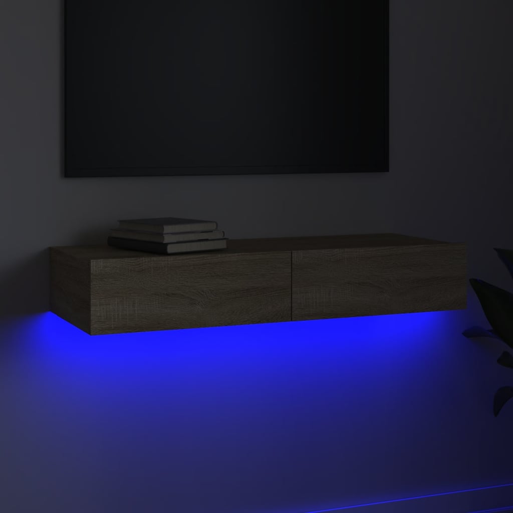 Έπιπλο Τηλεόρασης με LED Sonoma Δρυς 90 x 35 x 15,5 εκ. - Pakobazaar