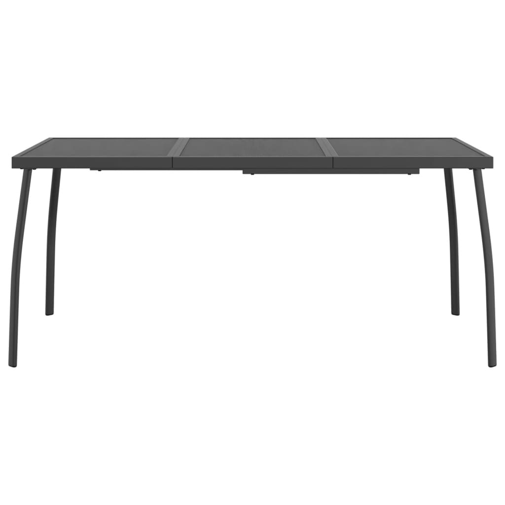 Τραπέζι Κήπου Ανθρακί με Πλέγμα 165 x 80 x 72 εκ. Ατσάλινο