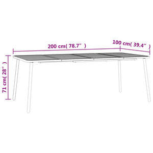 Τραπέζι Κήπου Ανθρακί 200x100x71 εκ. Ατσάλινο - Pakobazaar