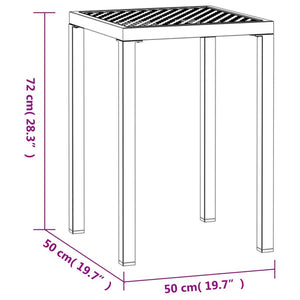 Τραπέζι Κήπου Ανθρακί 50 x 50 x 72 εκ. Ατσάλινο