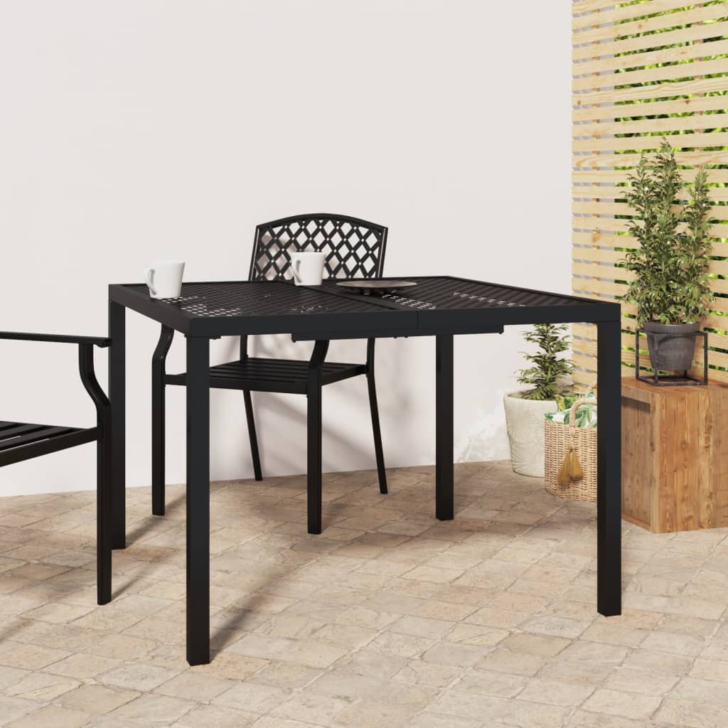 Τραπέζι Κήπου Ανθρακί 100x100x72 εκ. Ατσάλινο - Pakobazaar