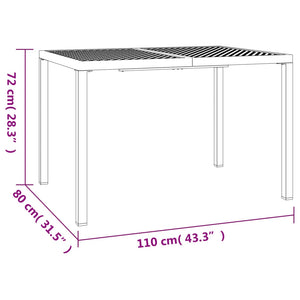 Τραπέζι Κήπου Ανθρακί 110x80x72 εκ. Ατσάλινο - Pakobazaar