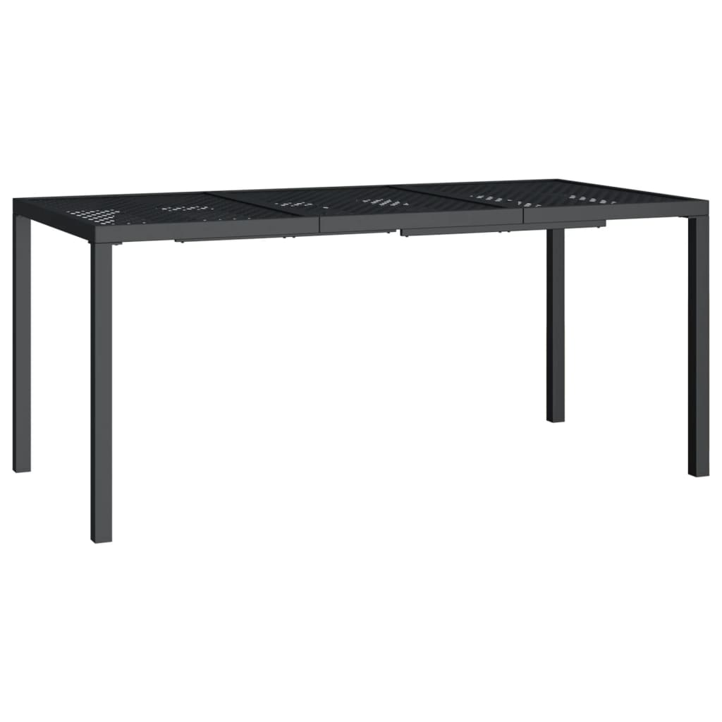 Τραπέζι Κήπου Ανθρακί 165x80x72 εκ. Ατσάλινο
