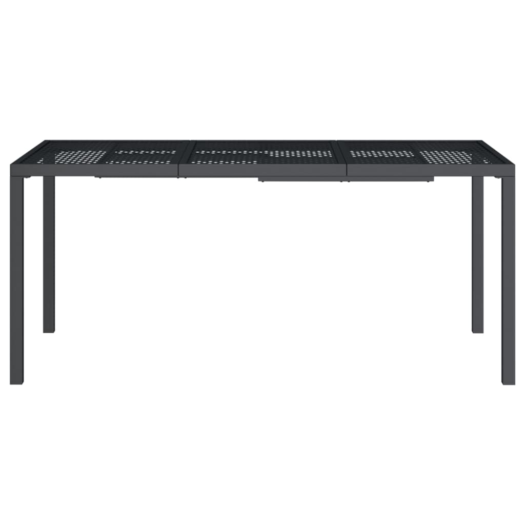 Τραπέζι Κήπου Ανθρακί 165x80x72 εκ. Ατσάλινο
