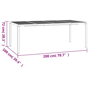 Τραπέζι Κήπου Ανθρακί 200x100x72 εκ. Ατσάλινο