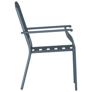 Καρέκλα Κήπου 2 τμχ. Ανθρακί Ατσάλι