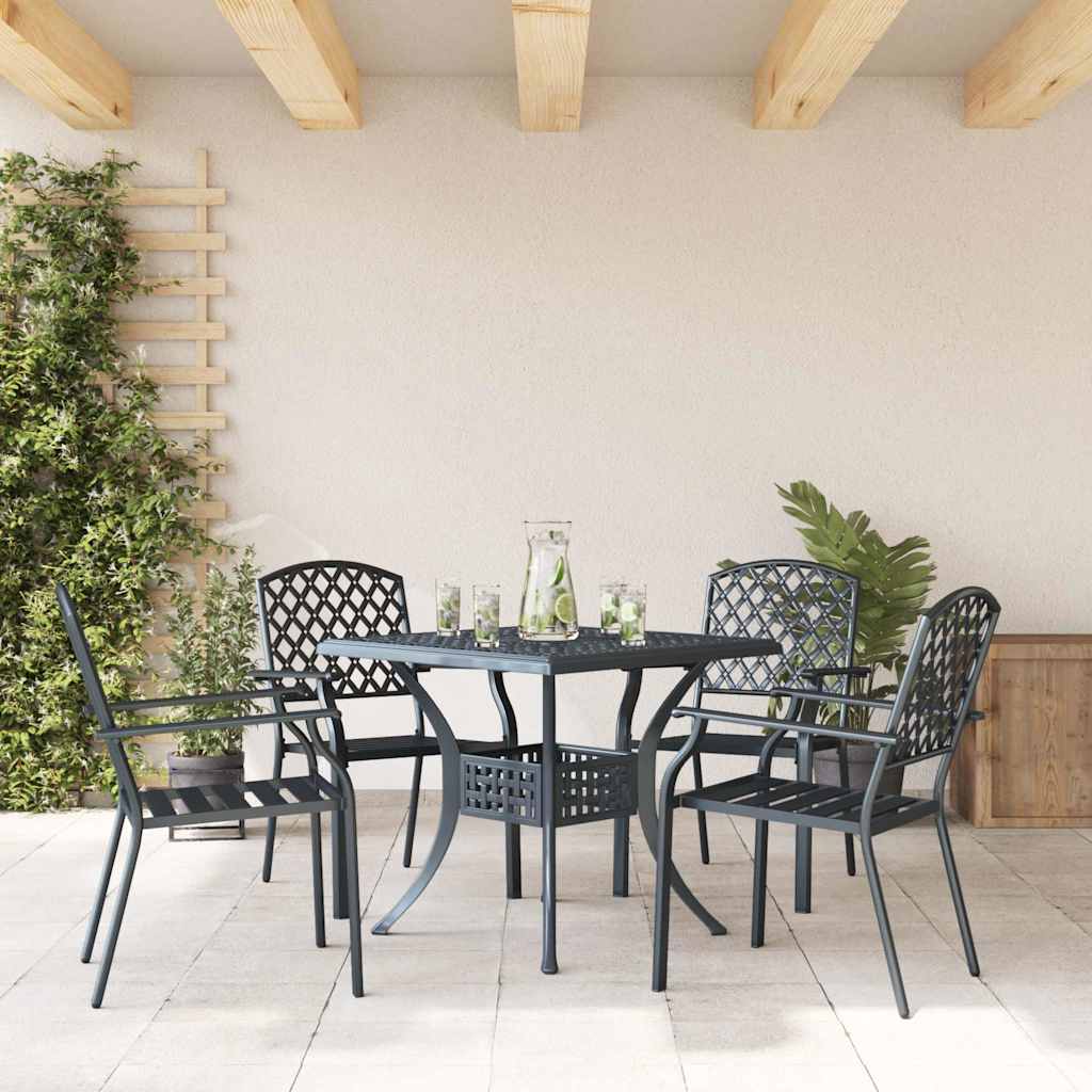Καρέκλα Κήπου 4 pcs Ανθρακί 56 x 65 x 89 εκ. Ατσάλι