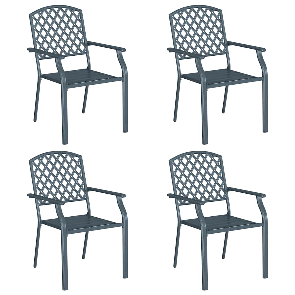 Καρέκλα Κήπου 4 pcs Ανθρακί 56 x 65 x 89 εκ. Ατσάλι