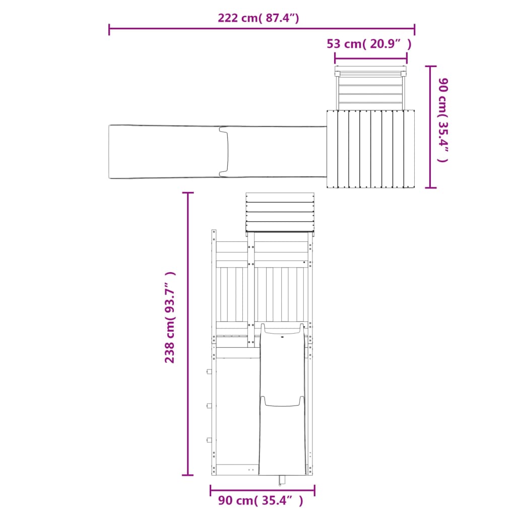 Παιδική Χαρά Εξωτερικού Χώρου από Μασίφ Ξύλο Ψευδοτσούγκας