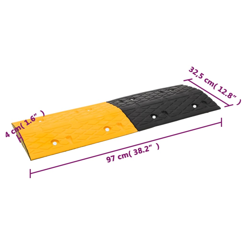 Σαμαράκια Δρόμου 2 Τεμ. Κίτρινα & Μαύρα 97x32,5x4 εκ. Καουτσούκ
