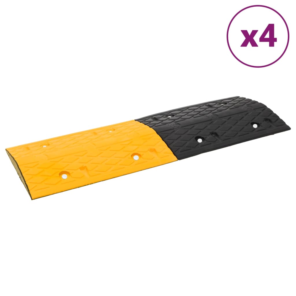 Σαμαράκια Δρόμου 4 Τεμ. Κίτρινα & Μαύρα 97x32,5x4 εκ. Καουτσούκ