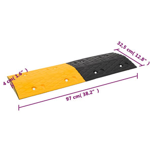 Σαμαράκια Δρόμου 4 Τεμ. Κίτρινα & Μαύρα 97x32,5x4 εκ. Καουτσούκ