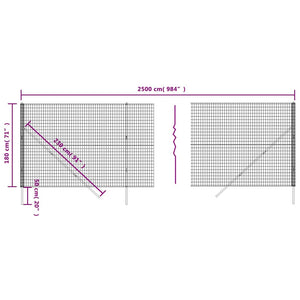 Συρματόπλεγμα Περίφραξης Πράσινο 1,8x25 μ. Γαλβανισμένο Ατσάλι