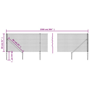 Συρματόπλεγμα Περίφραξης Πράσινο 0,8 x 25 μ. με Καρφωτές Βάσεις