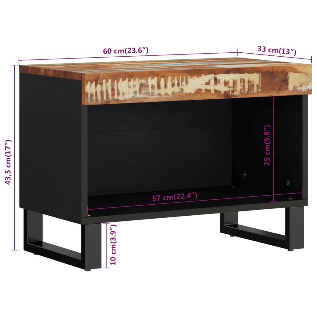 Έπιπλο Τηλεόρασης 60x33x43,5 εκ. από Μασίφ Ανακυκλωμένο Ξύλο