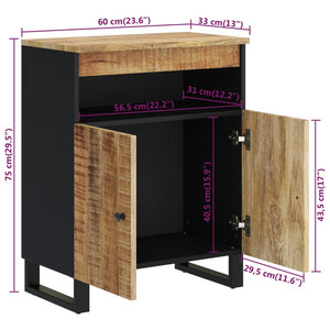 Ντουλάπι με 2 Πόρτες 60 x 33 x 75 εκ. από Μασίφ Ξύλο Μάνγκο - Pakobazaar