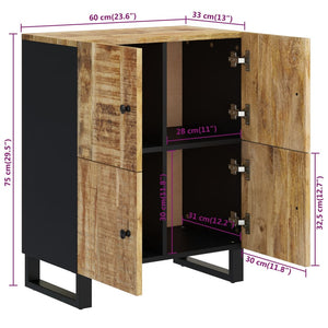 Ντουλάπι με 4 Πόρτες 60 x 33 x 75 εκ. από Μασίφ Ξύλο Μάνγκο