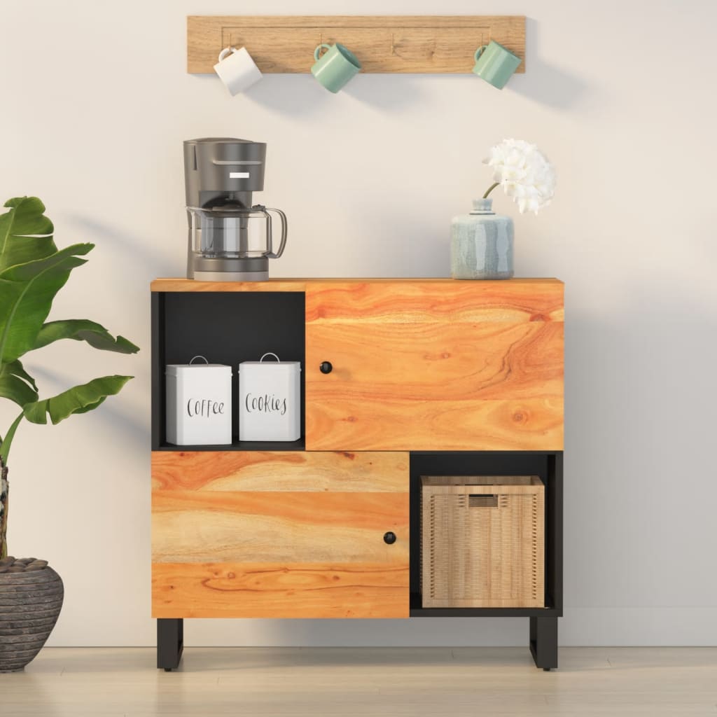 Ντουλάπι με 2 Πόρτες 80 x 33 x 75 εκ. από Μασίφ Ξύλο Ακακίας