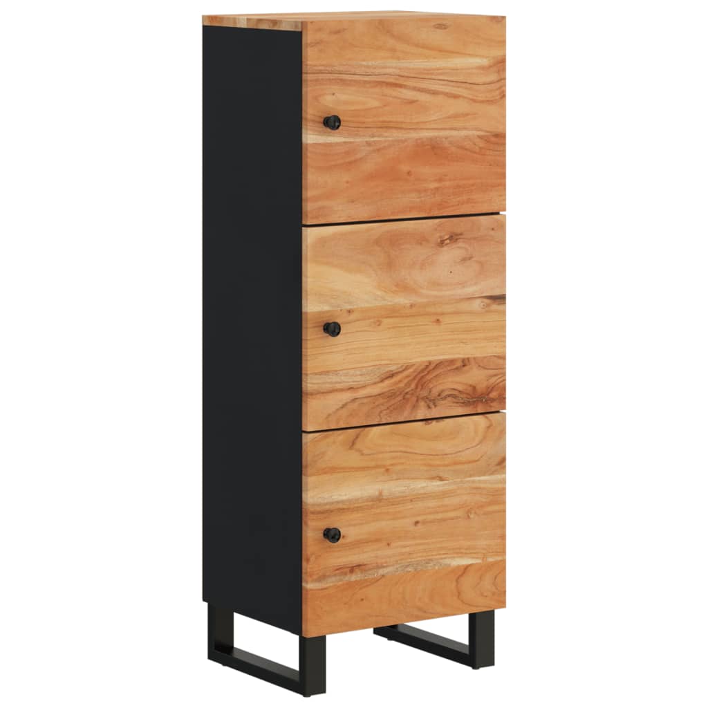 Ντουλάπι Ψηλό με 3 Πόρτες 40x33x110 εκ. Μασίφ Ακακία & Σίδερο - Pakobazaar