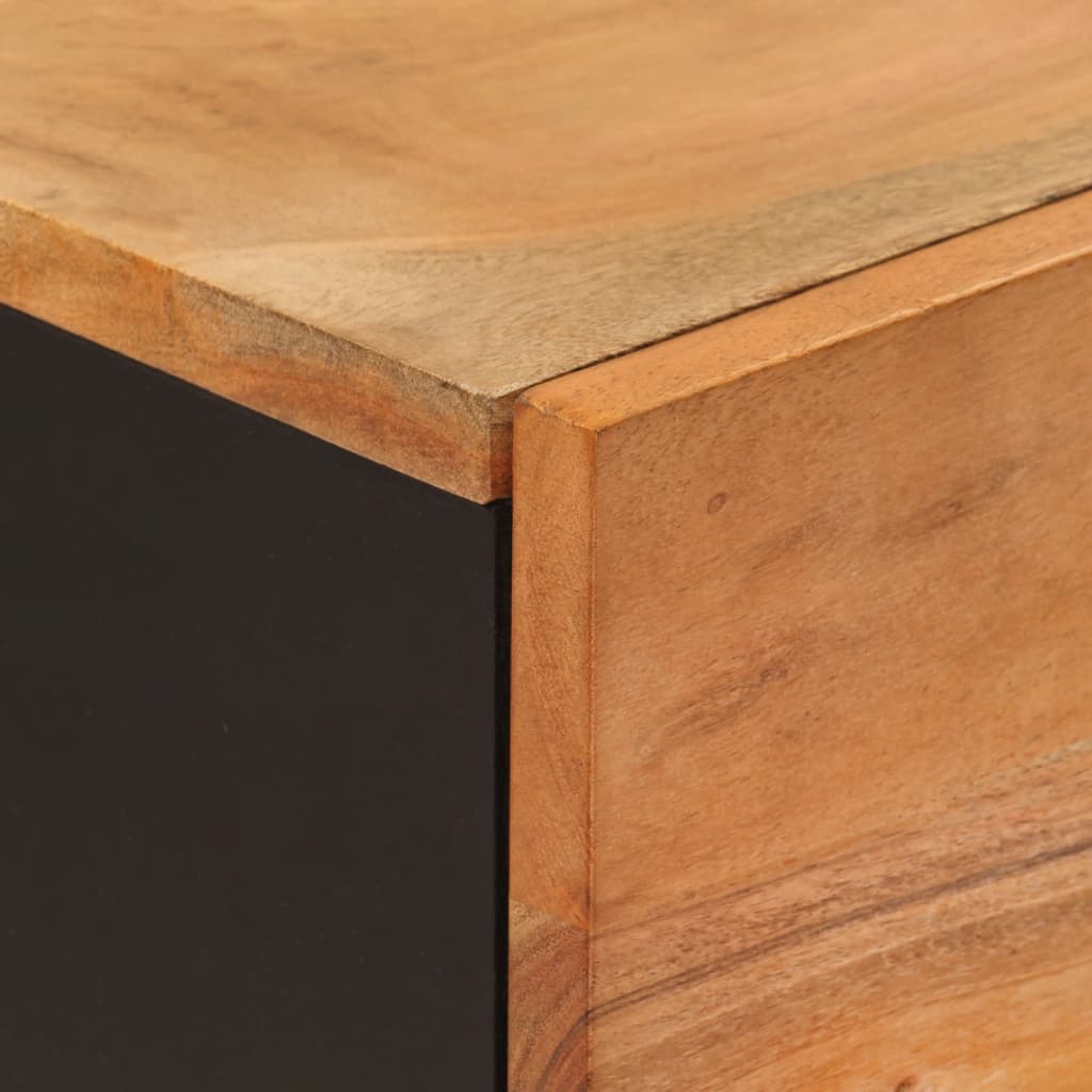 Ντουλάπι Ψηλό με 3 Πόρτες 40x33x110 εκ. Μασίφ Ακακία & Σίδερο - Pakobazaar