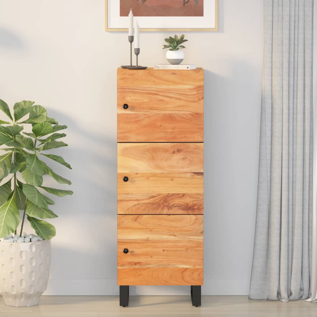 Ντουλάπι Ψηλό με 3 Πόρτες 40x33x110 εκ. Μασίφ Ακακία & Σίδερο - Pakobazaar