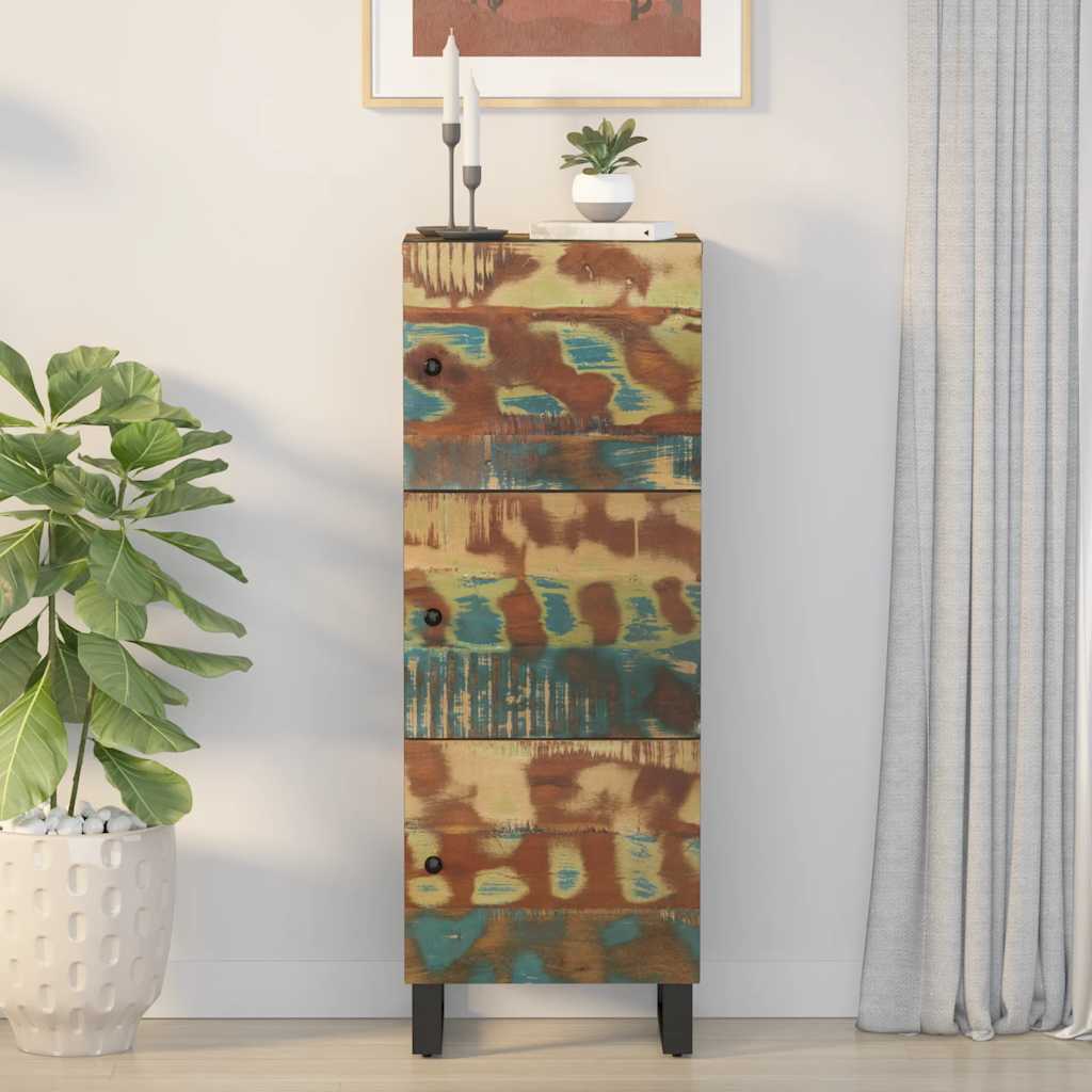 Ντουλάπι Ψηλό με 3 Πόρτες 40x33x110 εκ. Ανακυκλ. Ξύλο / Σίδερο