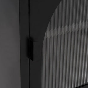 Κομοδίνο Μαύρο 50 x 35 x 60 εκ. από Ατσάλι και Γυαλί